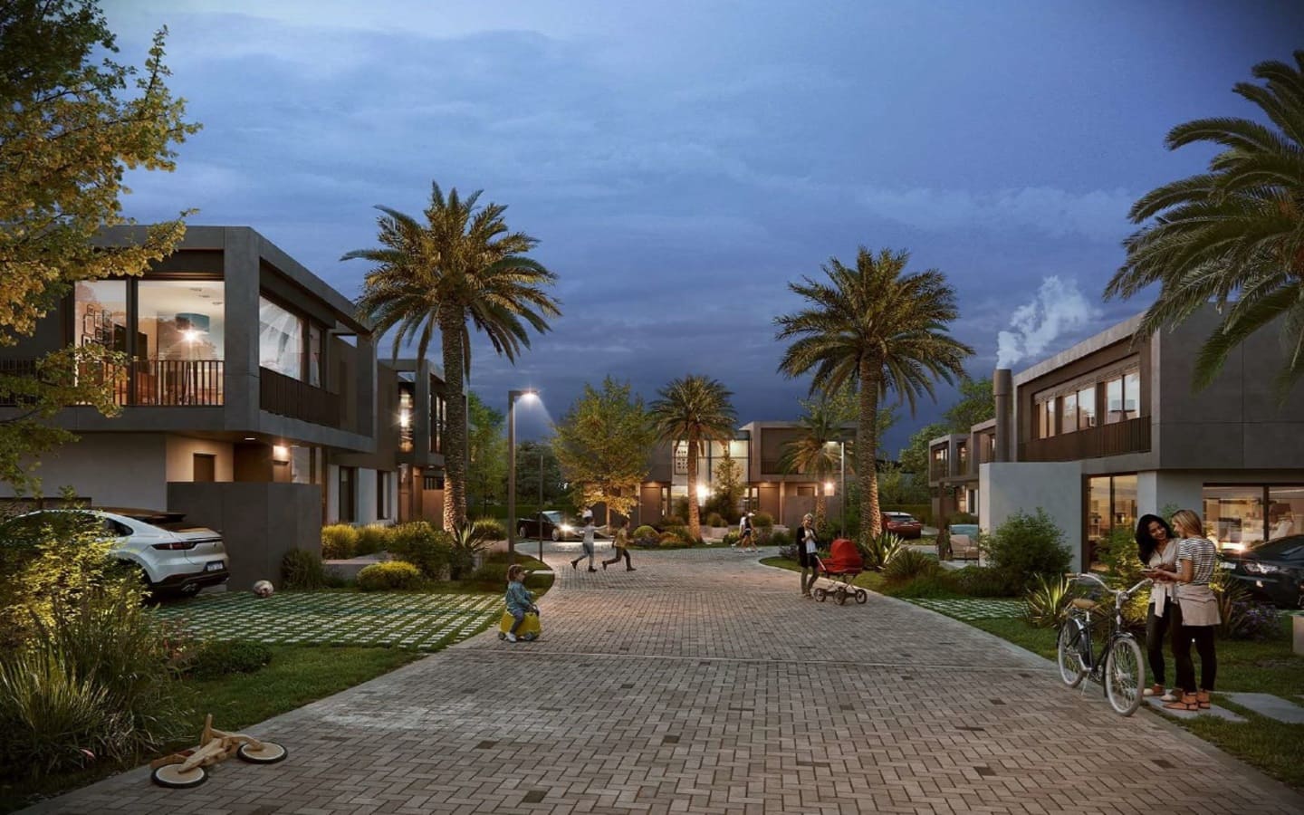Jardines del Polo, exterior noche